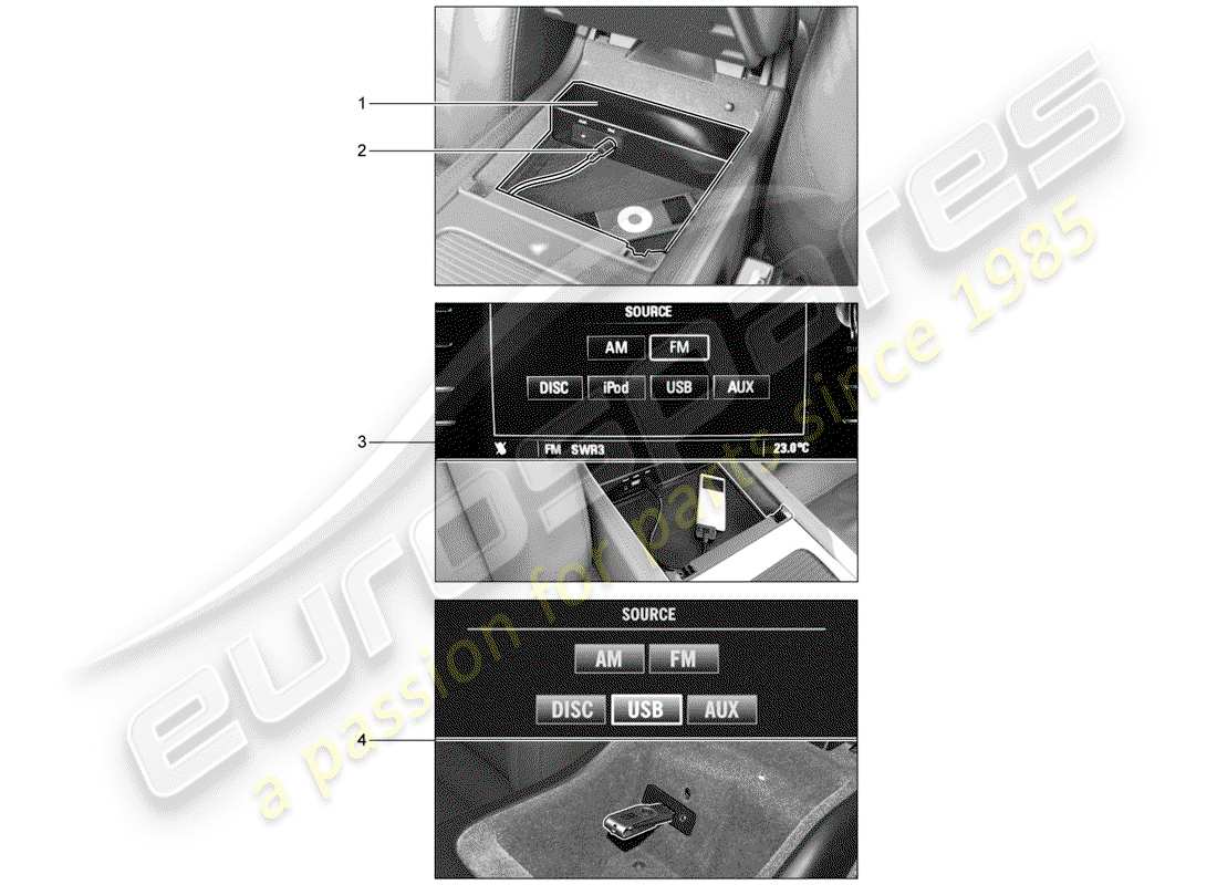 porsche tequipment cayenne (2010) multimedia interface part diagram