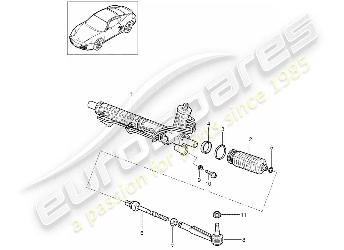 porsche cayman 987 (2010) power steering parts diagram