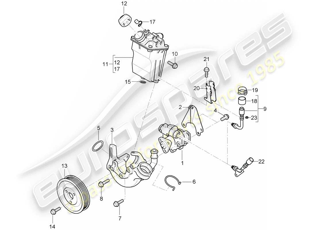 porsche 997 gt3 (2007) power steering parts diagram