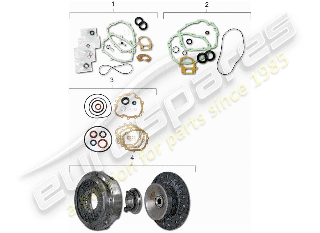 porsche 911 (1983) gasket set parts diagram