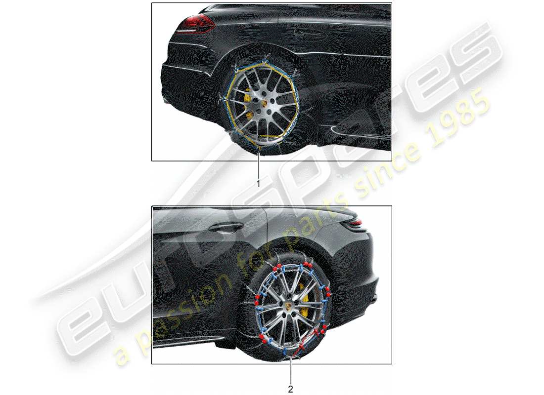 porsche tequipment panamera (2011) snow chains part diagram