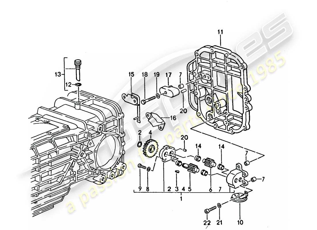 porsche 928 (1993) manual gearbox - oil cooling - oil pump part diagram