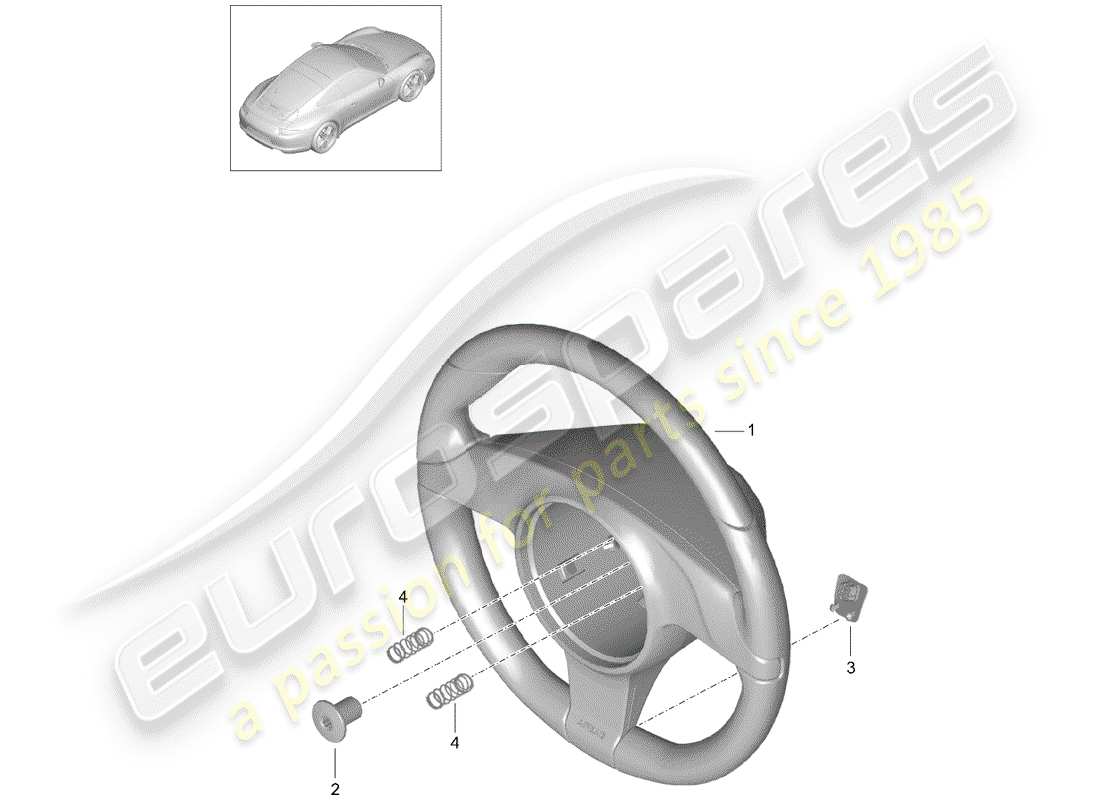 porsche 991 (2012) steering wheels part diagram