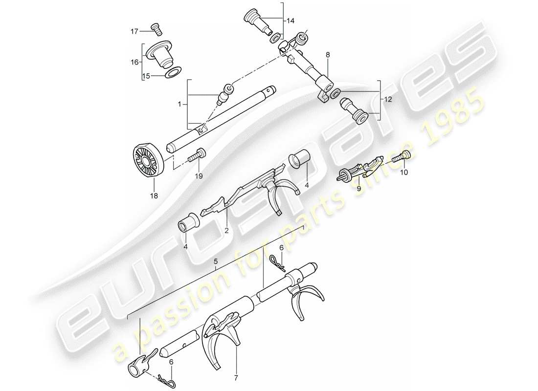 porsche cayman 987 (2006) manual gearbox part diagram