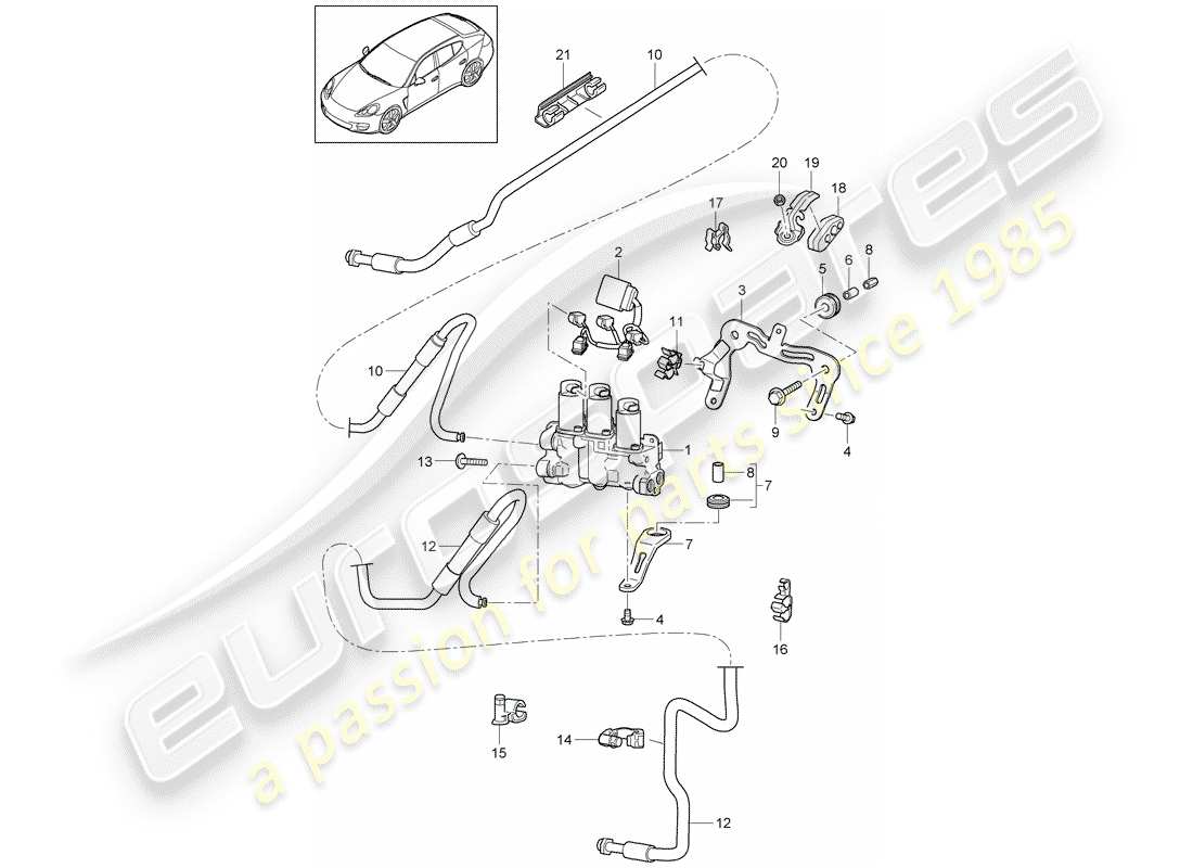 porsche panamera 970 (2016) stabilizer part diagram