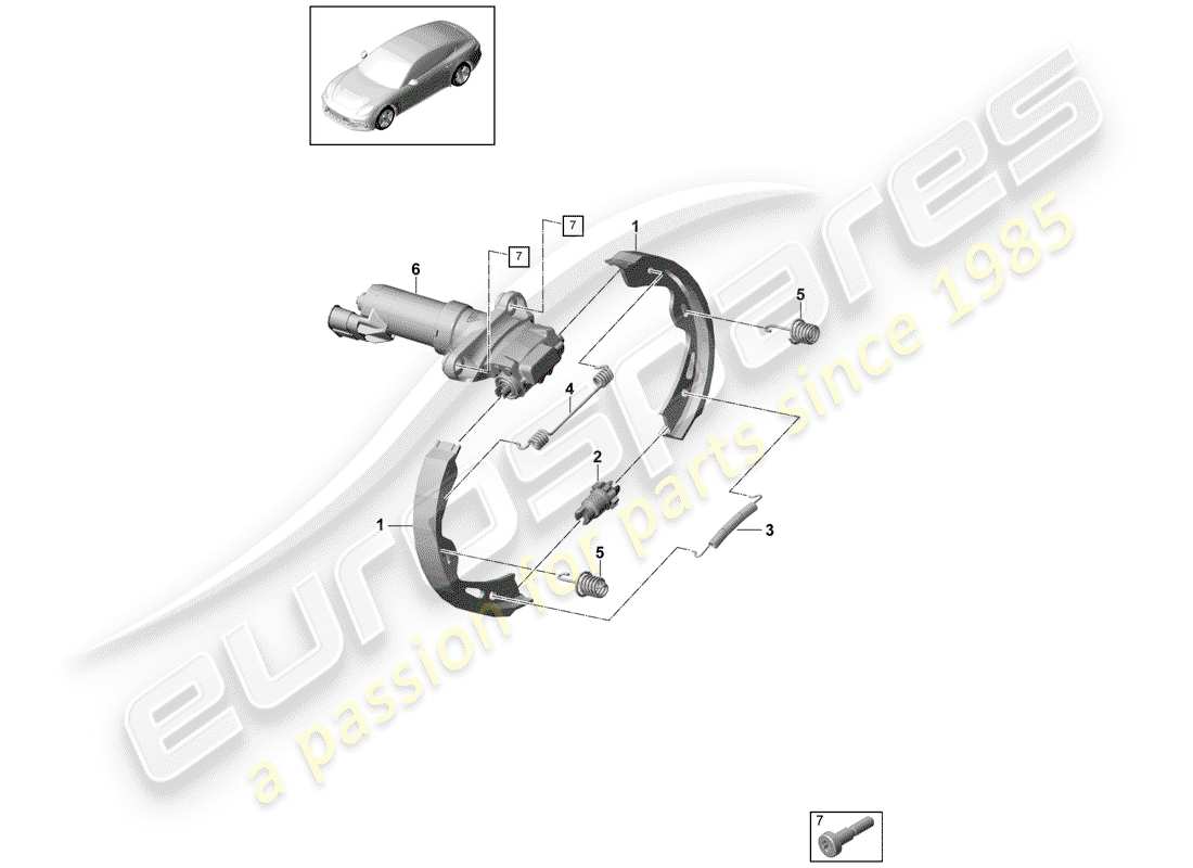 porsche panamera 971 (2020) parking brake part diagram