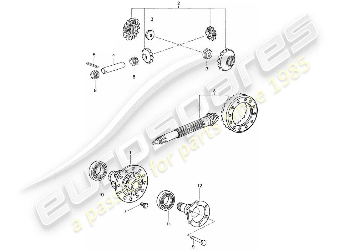 porsche 993 (1997) differential parts diagram