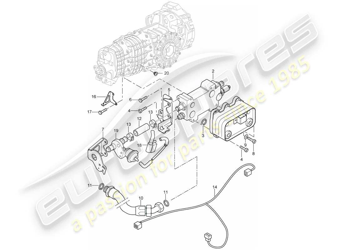 porsche 996 gt3 (2001) gear oil cooler - lines - d - mj 2004>> part diagram