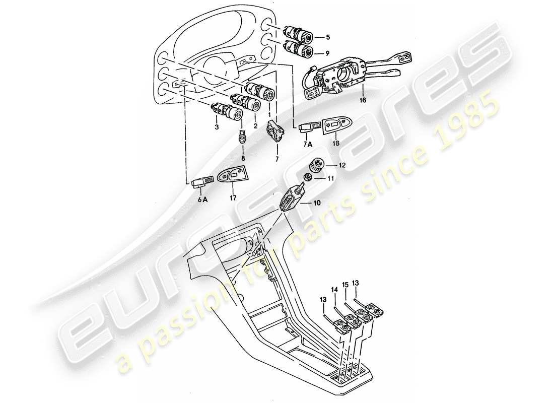 porsche 928 (1995) switch - manually part diagram