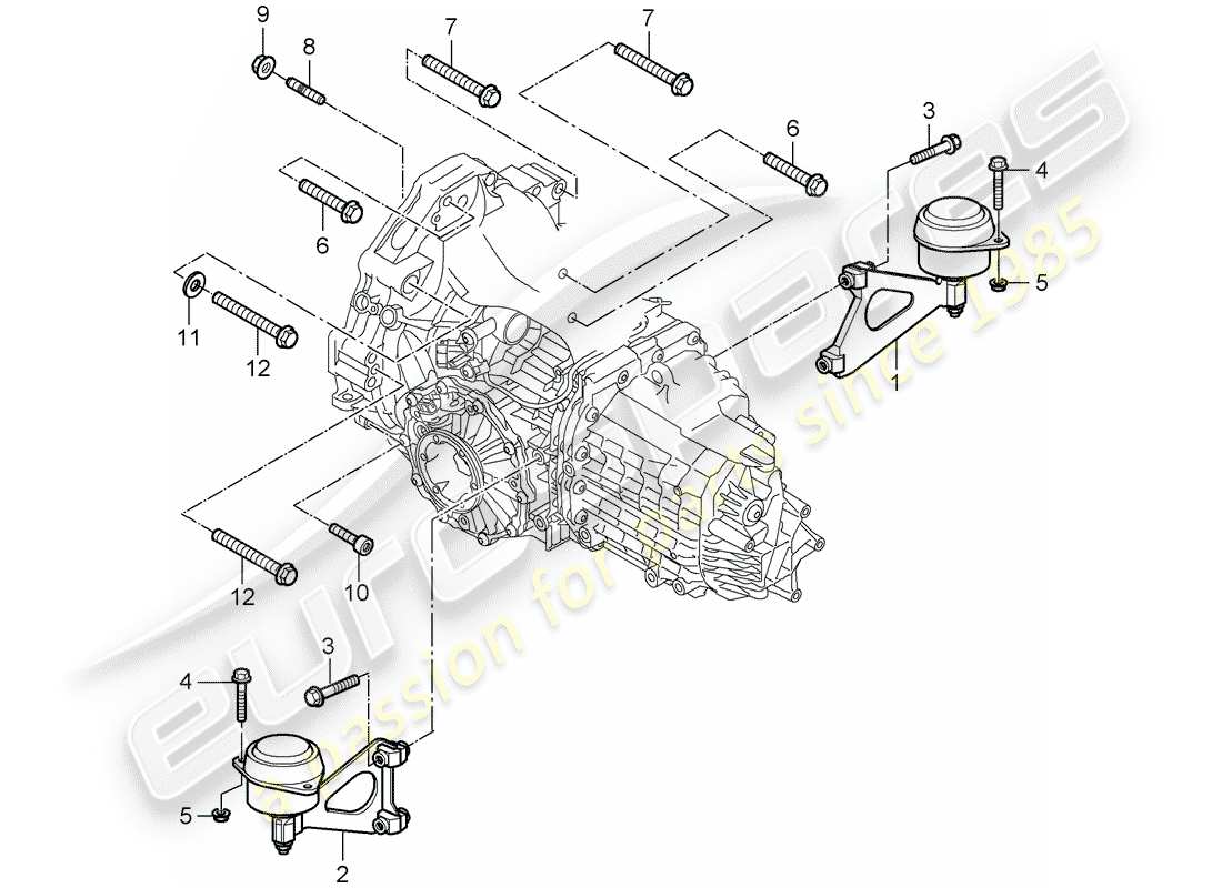 porsche cayman 987 (2007) manual gearbox part diagram
