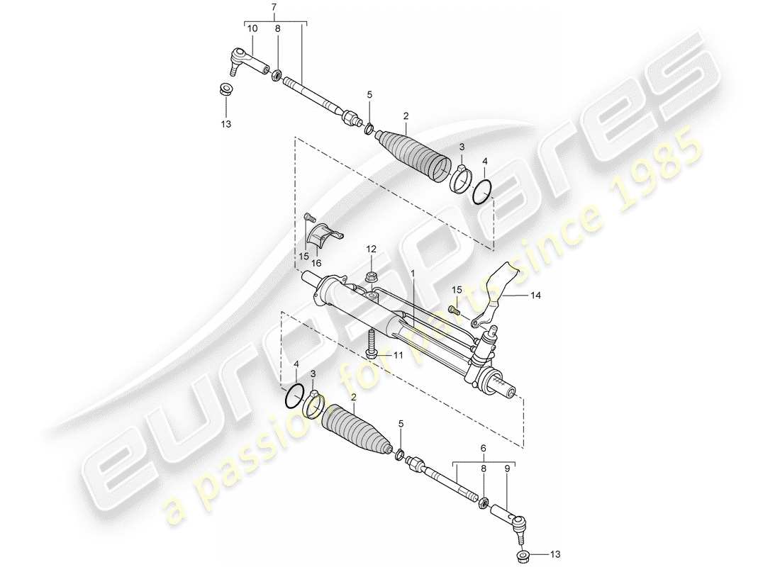 porsche cayenne (2008) power steering part diagram