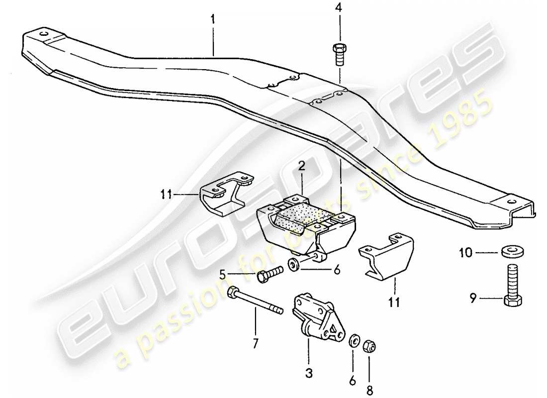 porsche 944 (1989) transmission suspension - for - manual gearbox part diagram