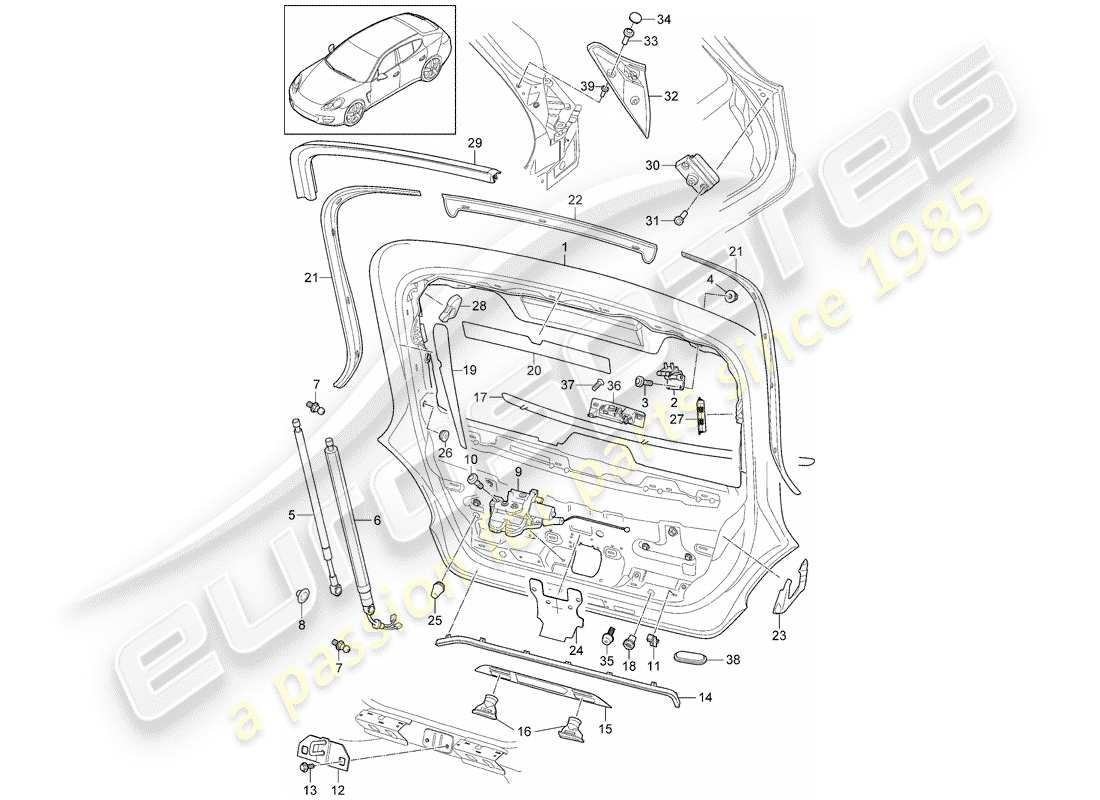 porsche panamera 970 (2016) cover part diagram