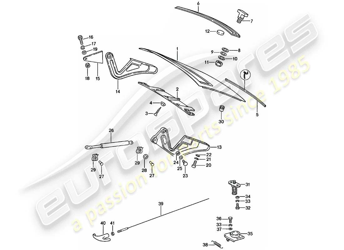 porsche 911 (1983) cover parts diagram