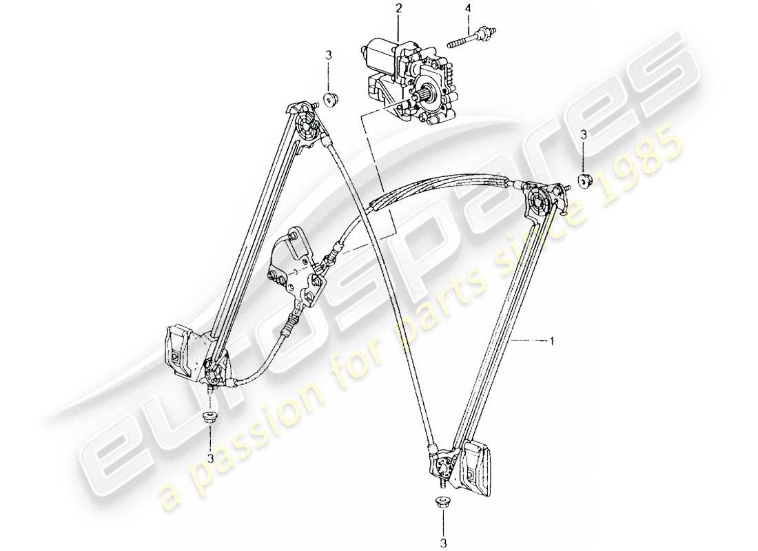 porsche boxster 986 (1997) window regulator part diagram