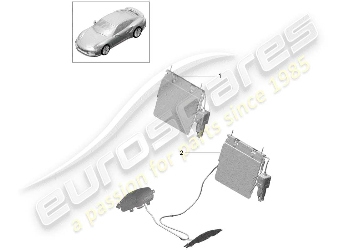 porsche 991 turbo (2019) lumbar support part diagram