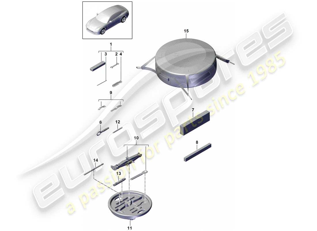 porsche panamera 971 (2020) tool part diagram