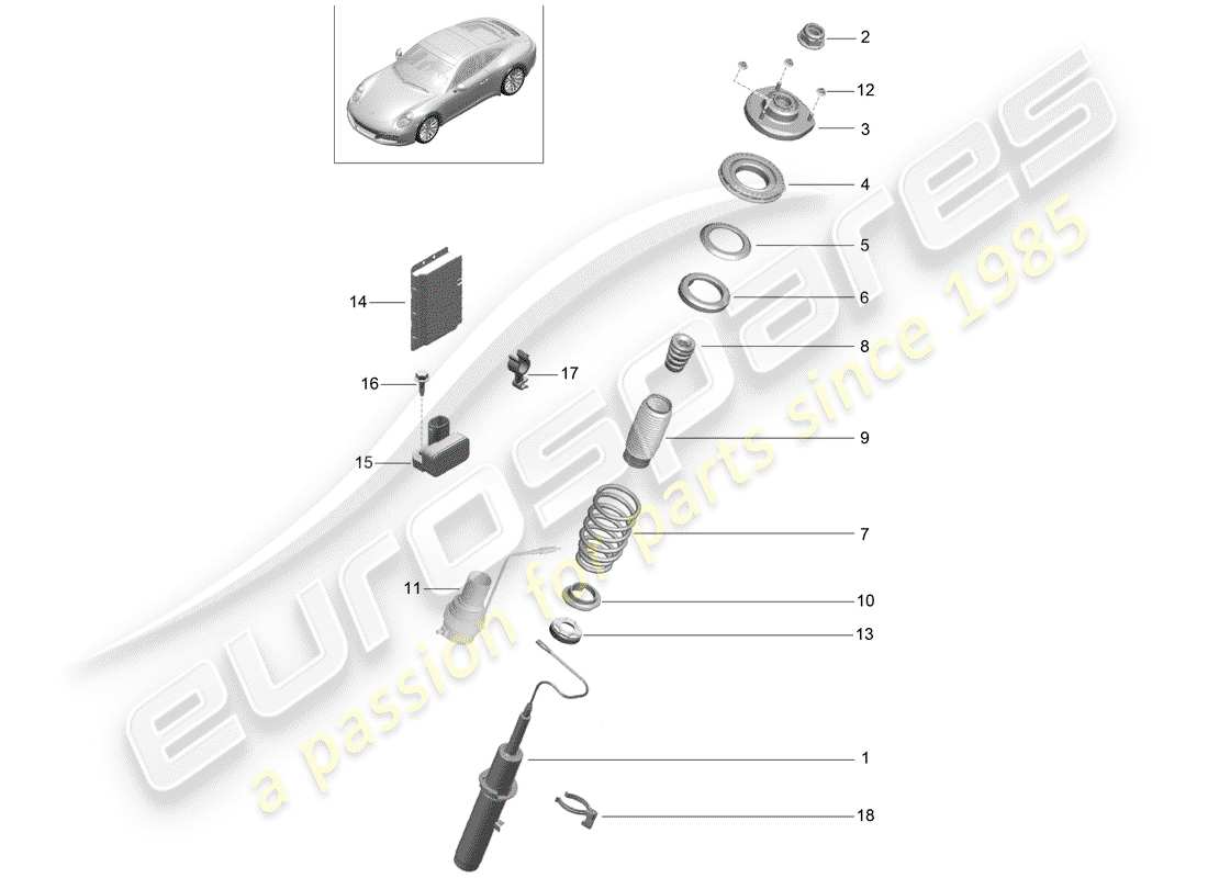 porsche 991 gen. 2 (2019) suspension part diagram