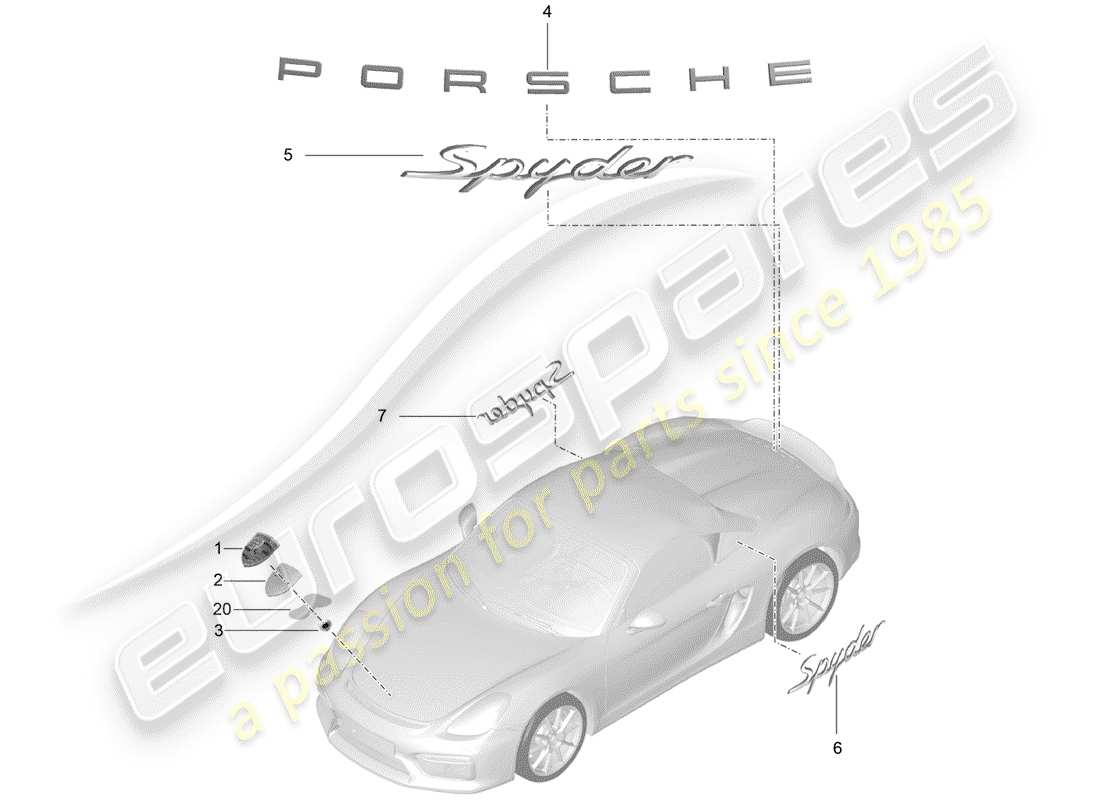 porsche 2016 nameplates part diagram