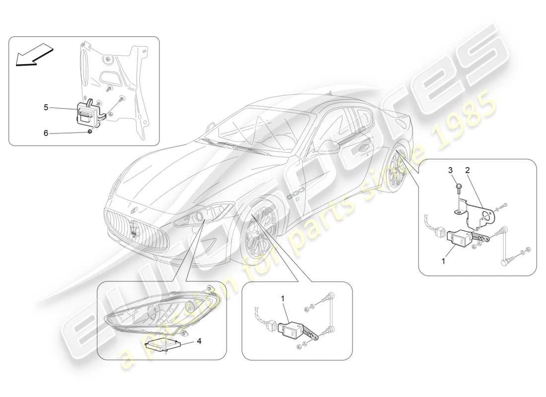 maserati granturismo (2016) lighting system control part diagram