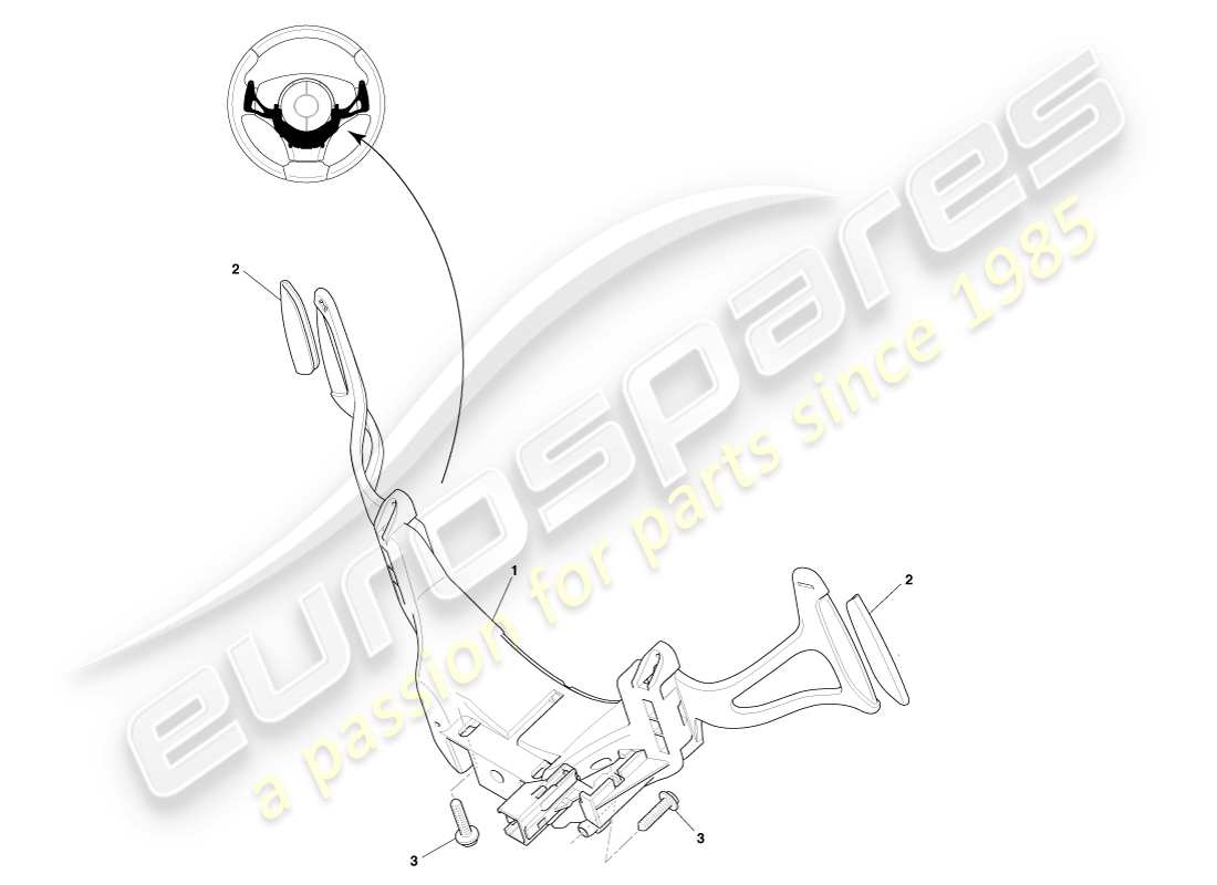 aston martin v8 vantage (2007) paddleshift part diagram