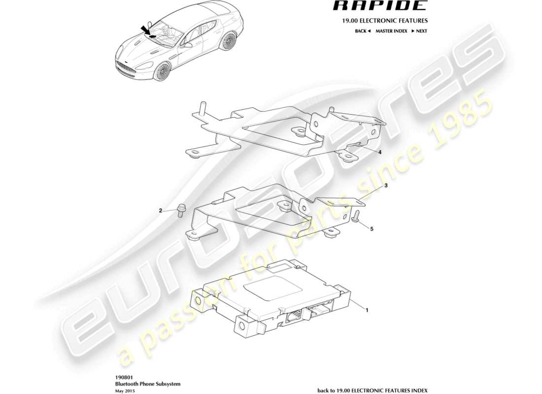 aston martin rapide (2011) bluetooth module part diagram