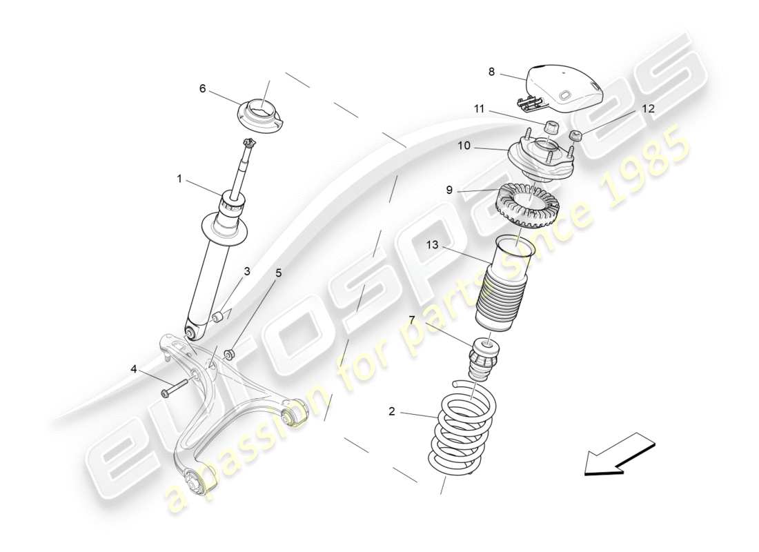 maserati qtp 3.0 bt v6 410hp (2014) front shock absorber devices parts diagram