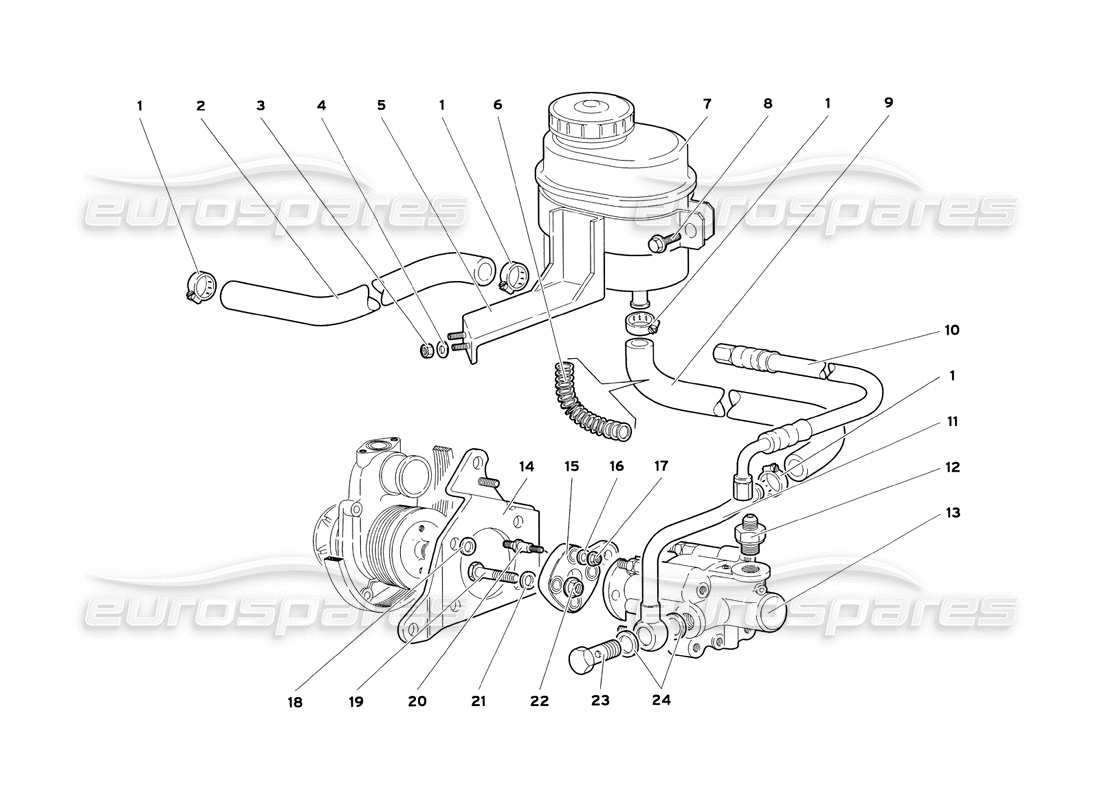 lamborghini diablo sv (1999) steering parts diagram