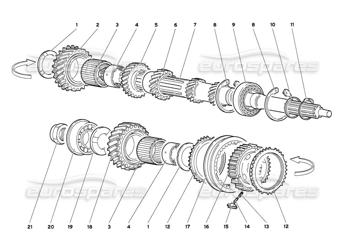 lamborghini diablo 6.0 (2001) main shaft parts diagram