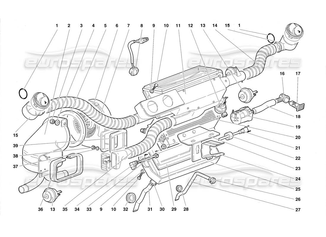 lamborghini diablo roadster (1998) climate control parts diagram