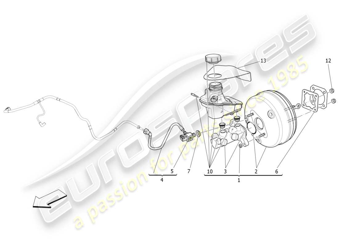 maserati qtp 3.0 tds v6 275hp (2015) brake servo system part diagram