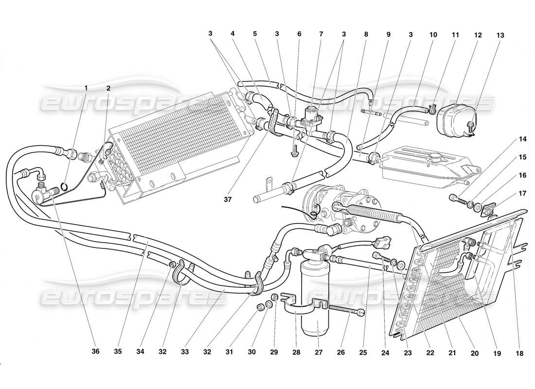 lamborghini diablo sv (1997) climate control part diagram