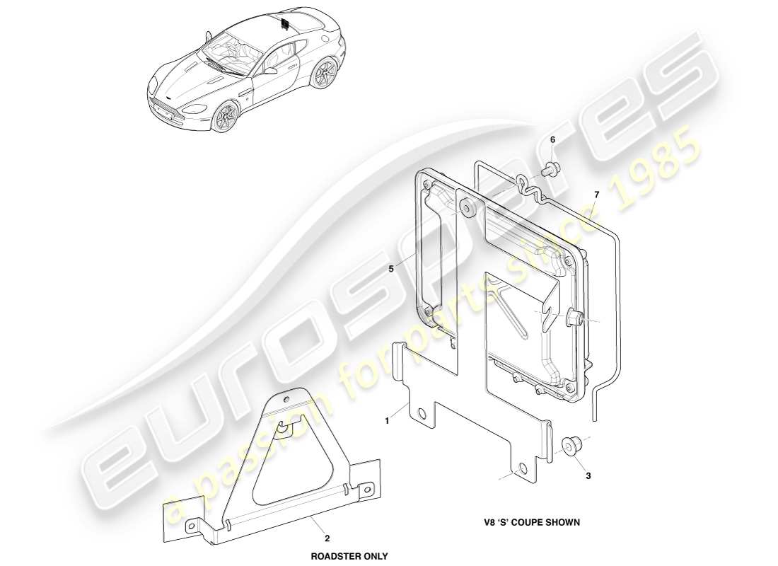 aston martin v8 vantage (2005) transmission ecu part diagram