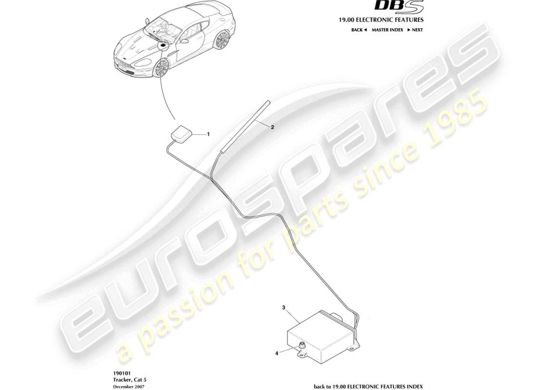 aston martin dbs (2013) tracker parts diagram