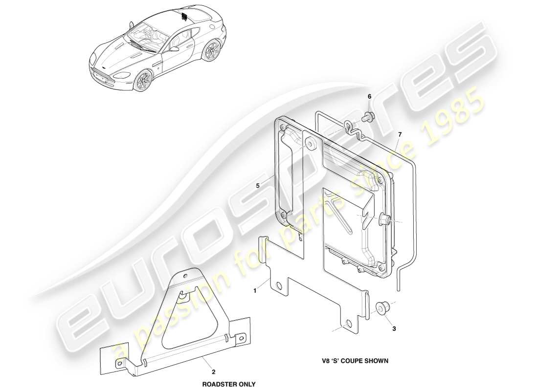 aston martin v8 vantage (2007) transmission ecu part diagram