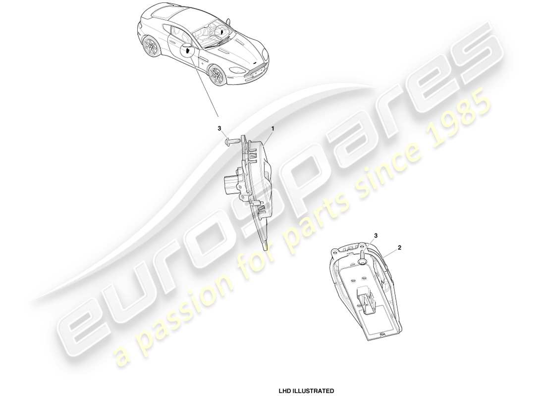 aston martin v8 vantage (2007) window/mirror lock controller part diagram