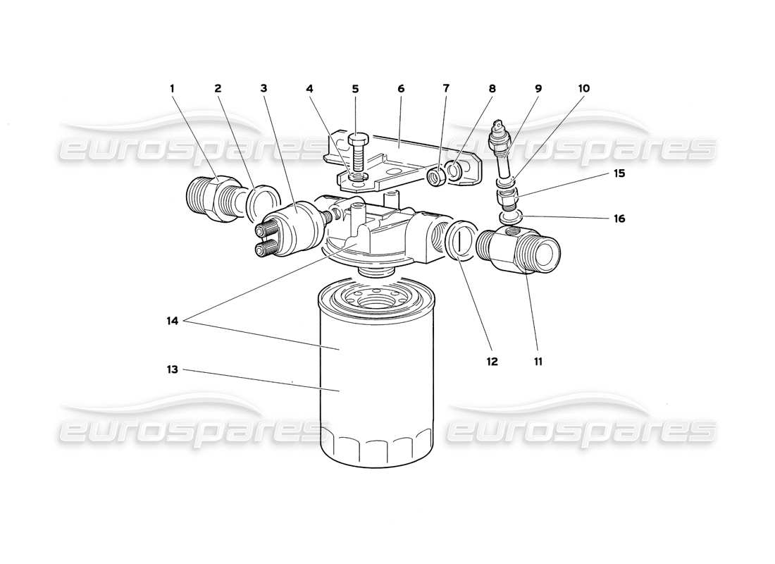 lamborghini diablo sv (1999) engine oil filter parts diagram