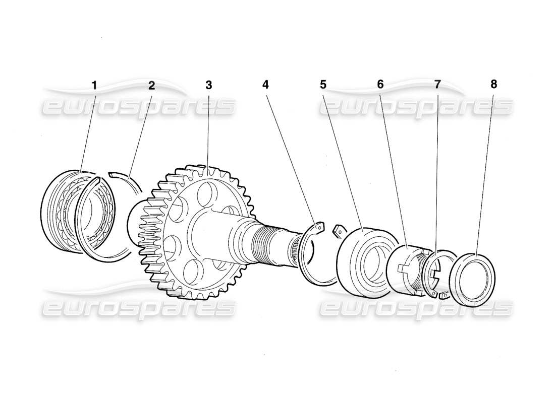 lamborghini diablo sv (1997) gear transmission end part diagram