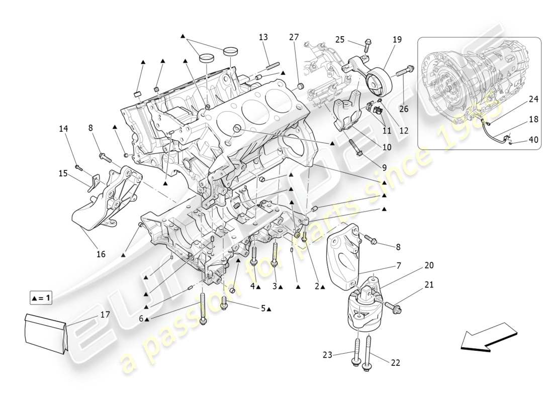 maserati qtp 3.0 tds v6 275hp (2015) crankcase part diagram