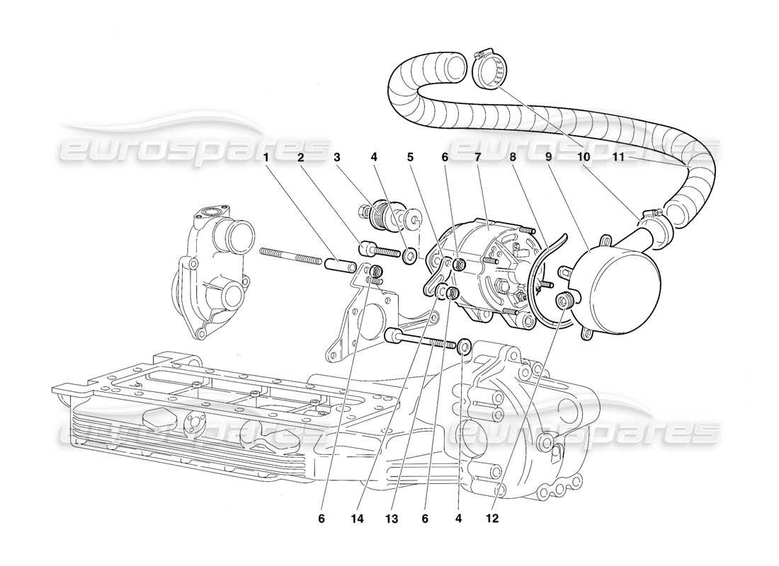 lamborghini diablo sv (1997) alternator part diagram