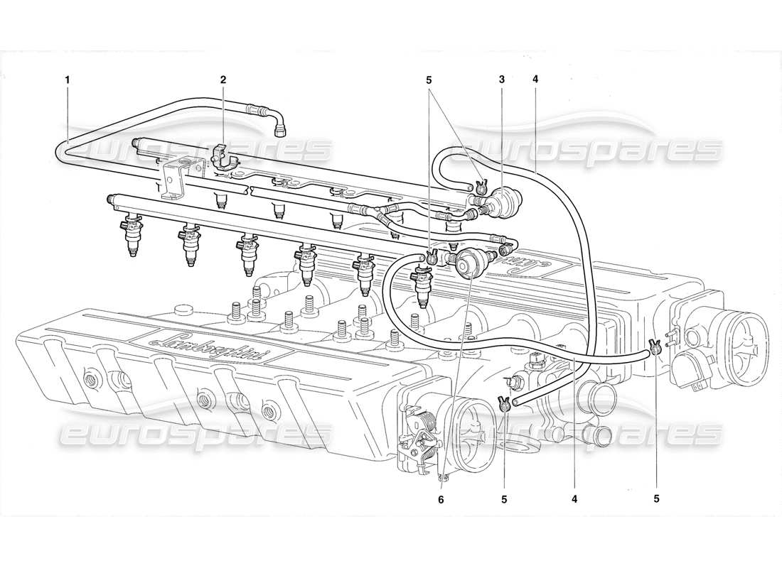 lamborghini diablo roadster (1998) fuel system parts diagram