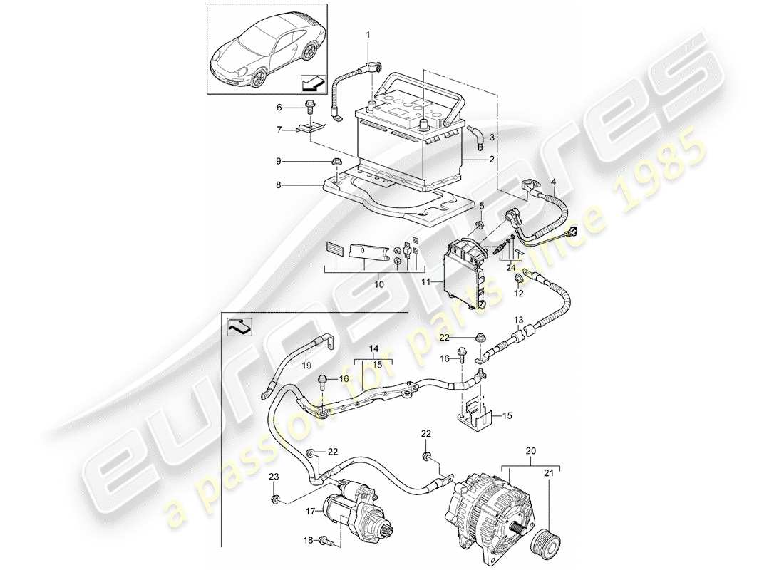 a part diagram from the porsche 997 parts catalogue