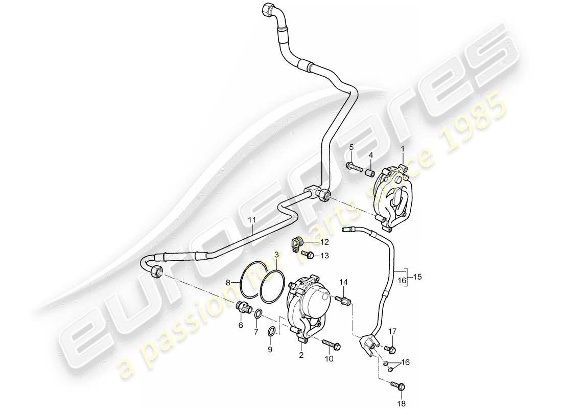 a part diagram from the porsche 997 gt3 parts catalogue