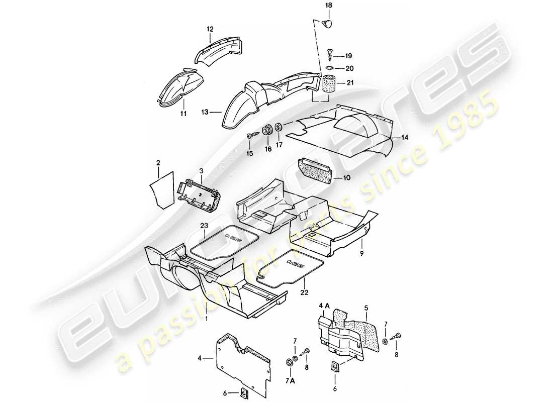 a part diagram from the porsche 924 parts catalogue