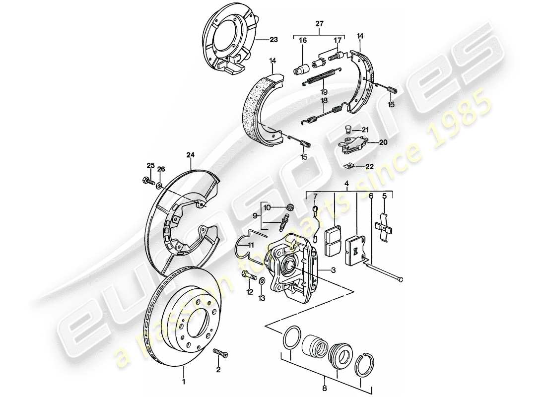 a part diagram from the porsche 924 parts catalogue