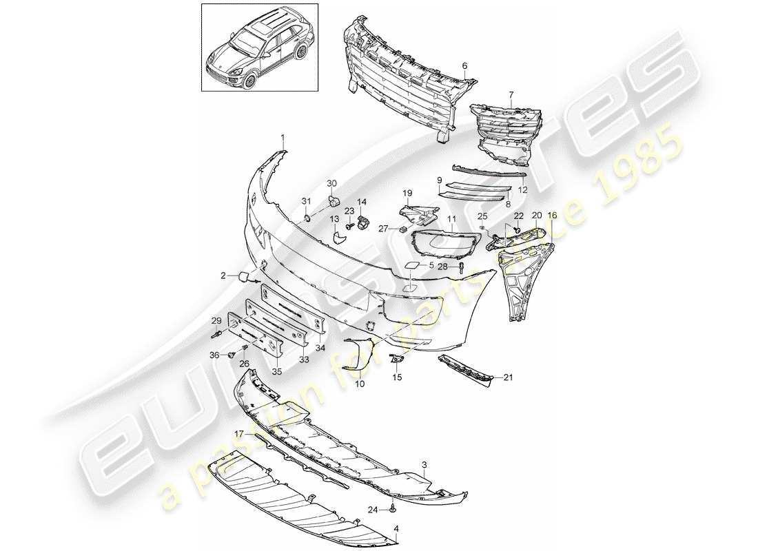 a part diagram from the porsche cayenne parts catalogue