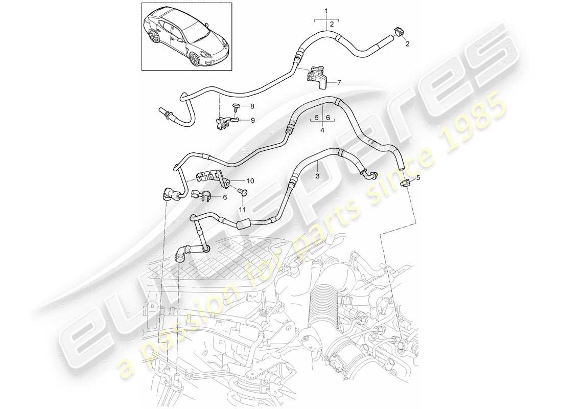 a part diagram from the porsche panamera parts catalogue