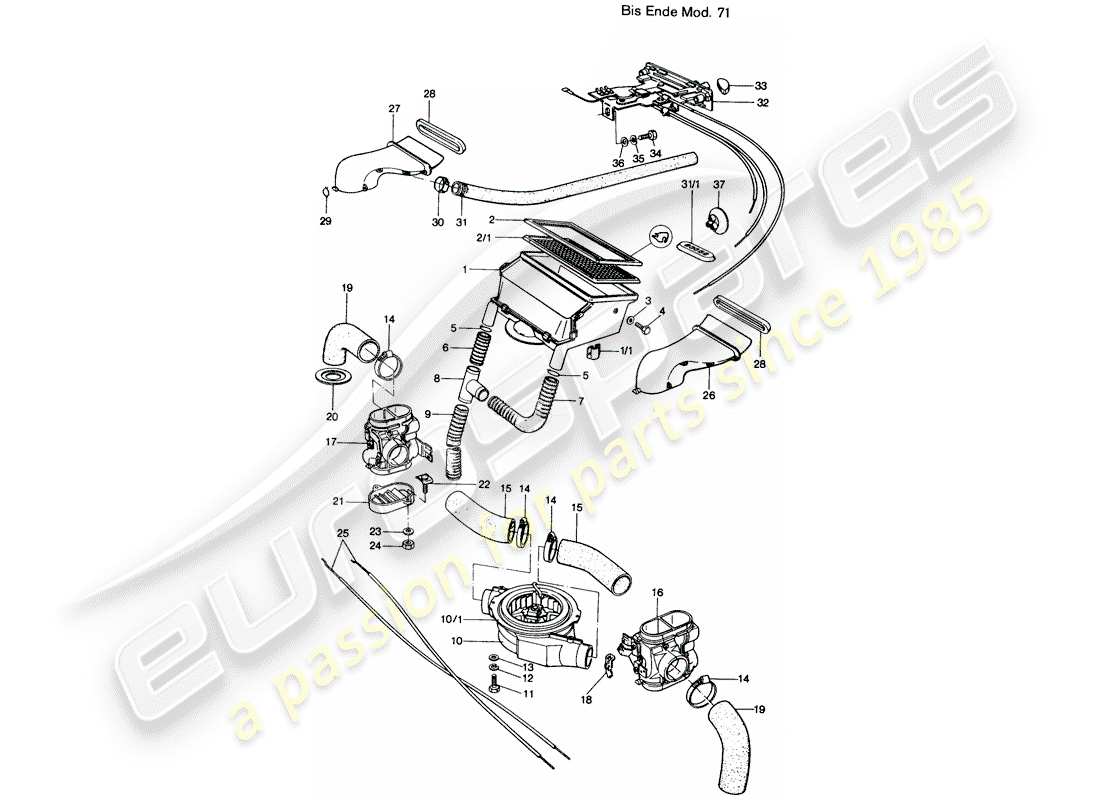 a part diagram from the porsche 914 parts catalogue