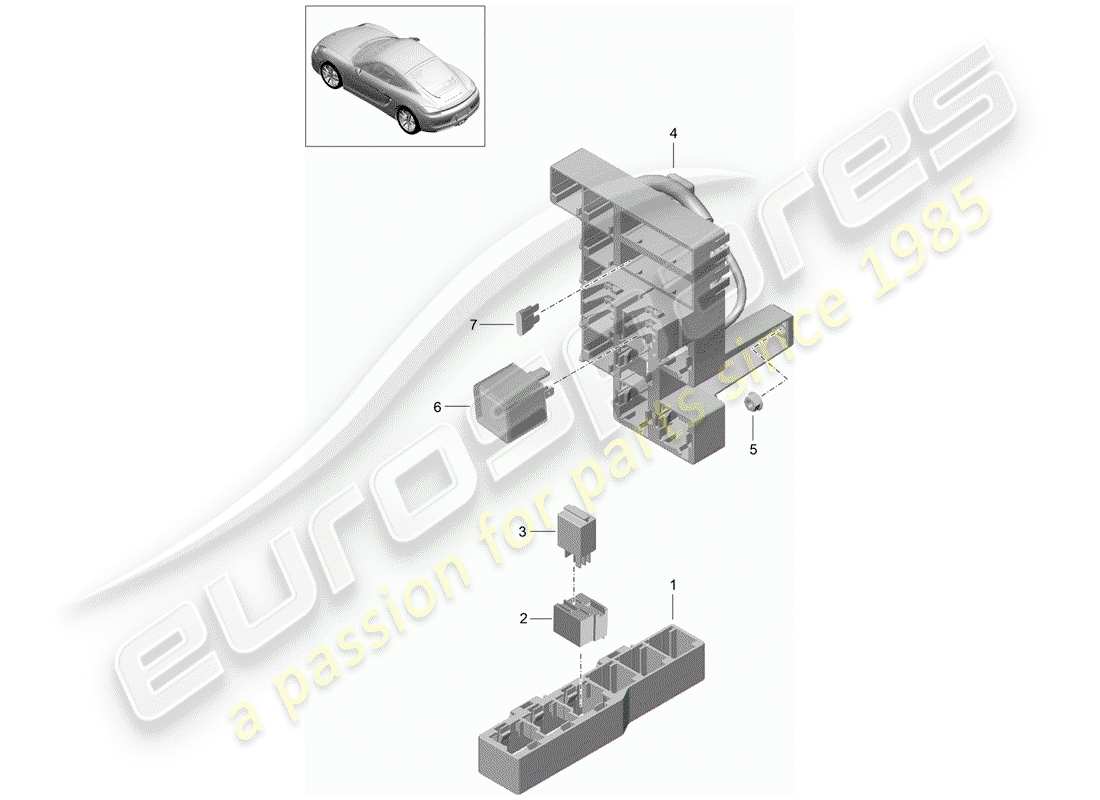 a part diagram from the porsche cayman 981 (2016) parts catalogue