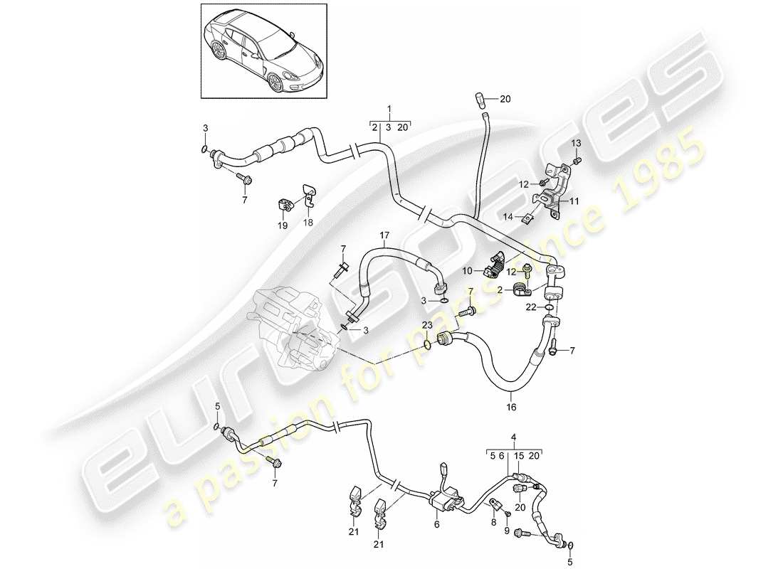 a part diagram from the porsche panamera 970 (2013) parts catalogue